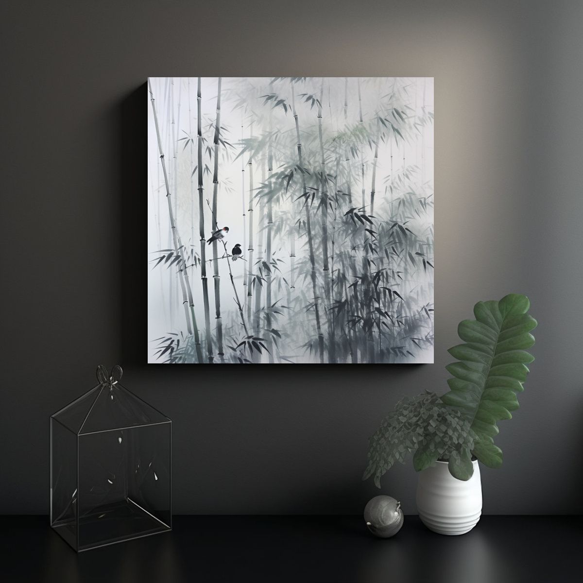 GENERICO - Pintura De Bambú En Tinta Y Tinte De Arroz De 60x60 Cm