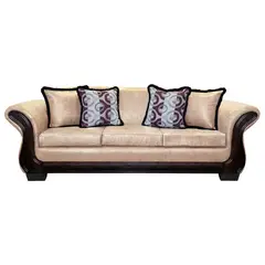 AMERICA DECORA - Sofá Con Resorte Estructural 4 Cuerpos Finis Envejecido Beige