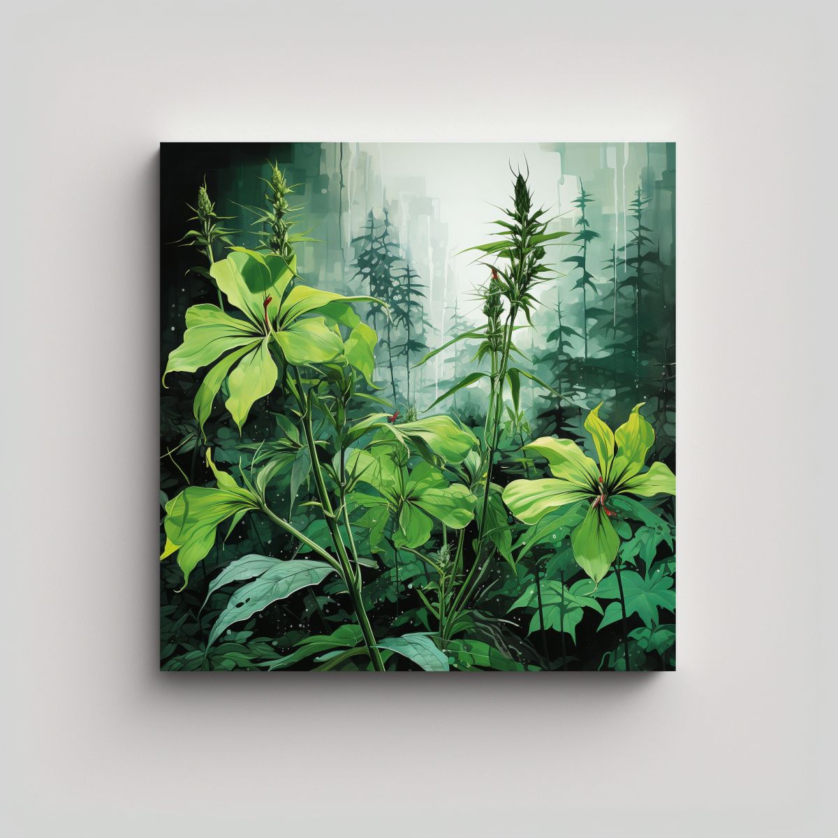 GENERICO - Lienzo Moderno Para Comedor Hierbas Fireweed En 60x60 Cm