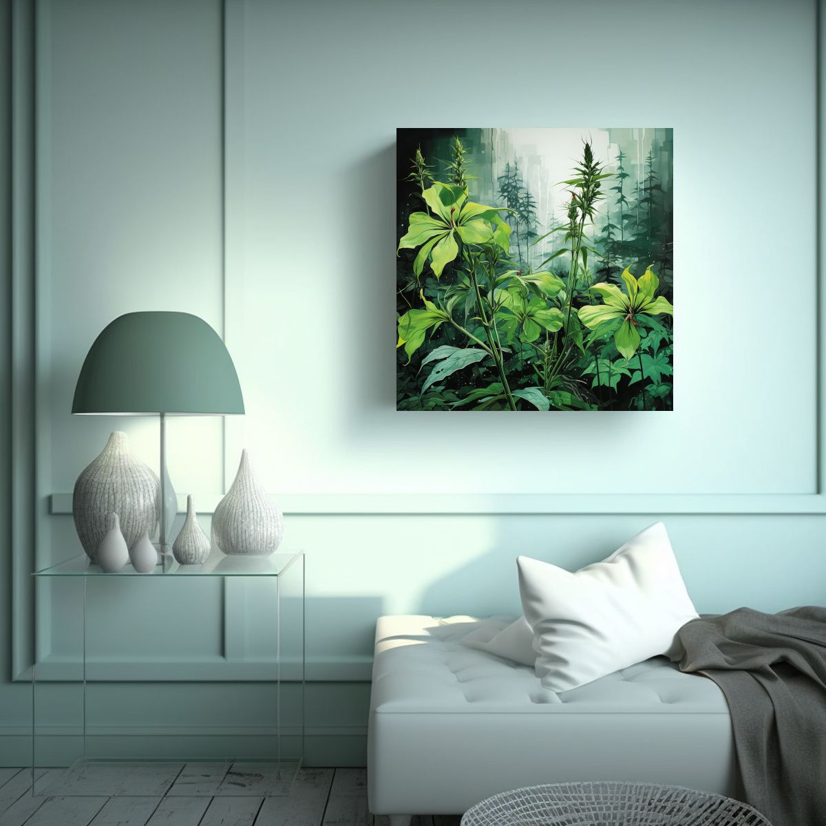GENERICO - Lienzo Moderno Para Comedor Hierbas Fireweed En 60x60 Cm
