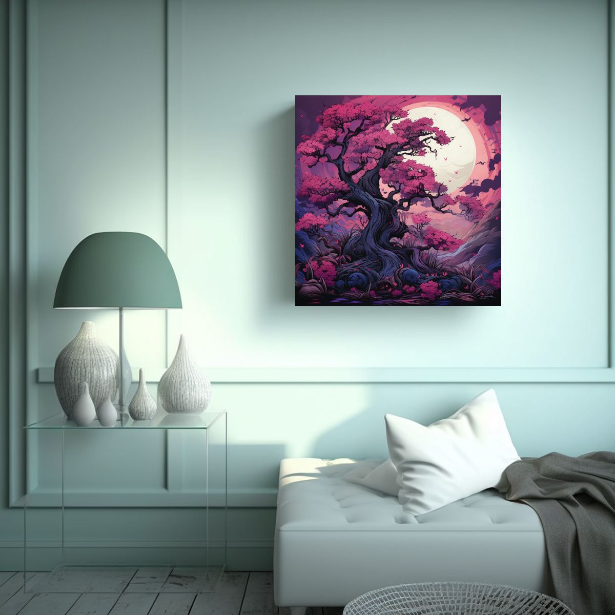 GENERICO - Pinturas De Decoración En Tonos Morado Y Negro 60x60 Cm