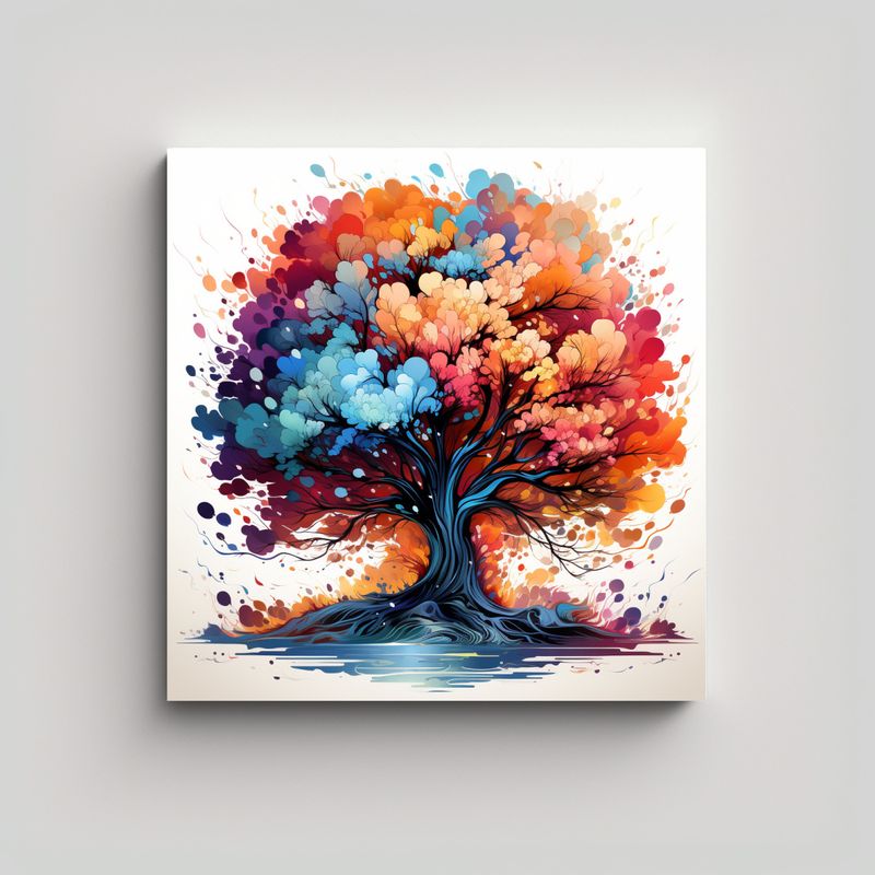 GENERICO - Pintura De Arte Hermoso Para Comedor Árbol De 60x60 Cm