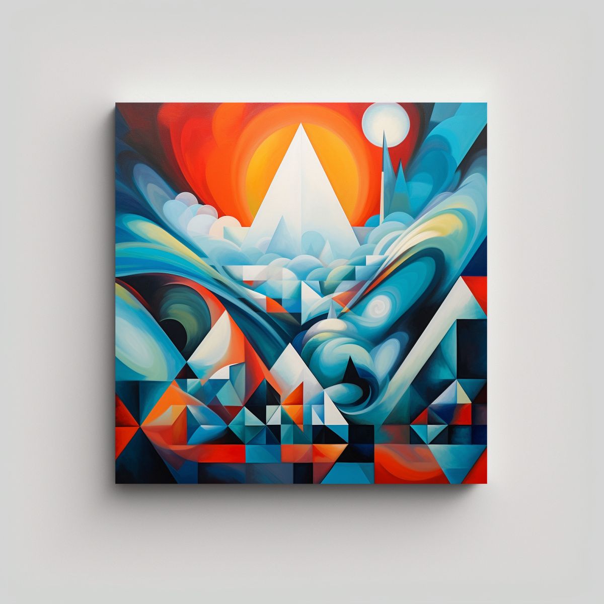 GENERICO - Pintura Abstracta Geométrica Estilo Adida Samraj 60x60 Cm