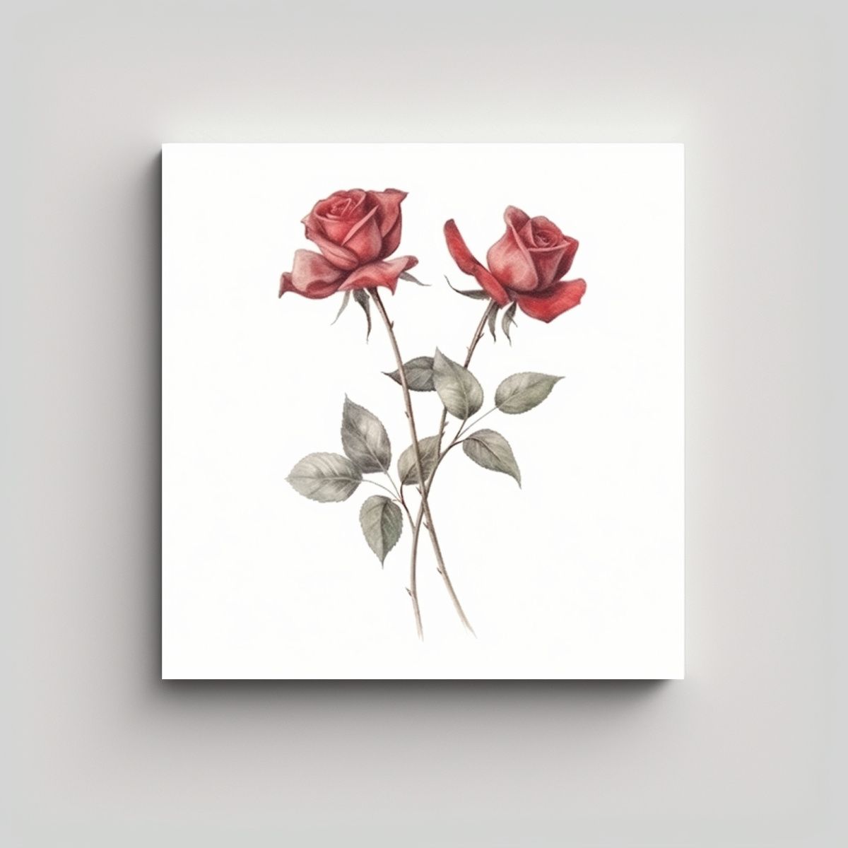 GENERICO - Composición Minimalista De Rosas Rojas En 60x60 Cm