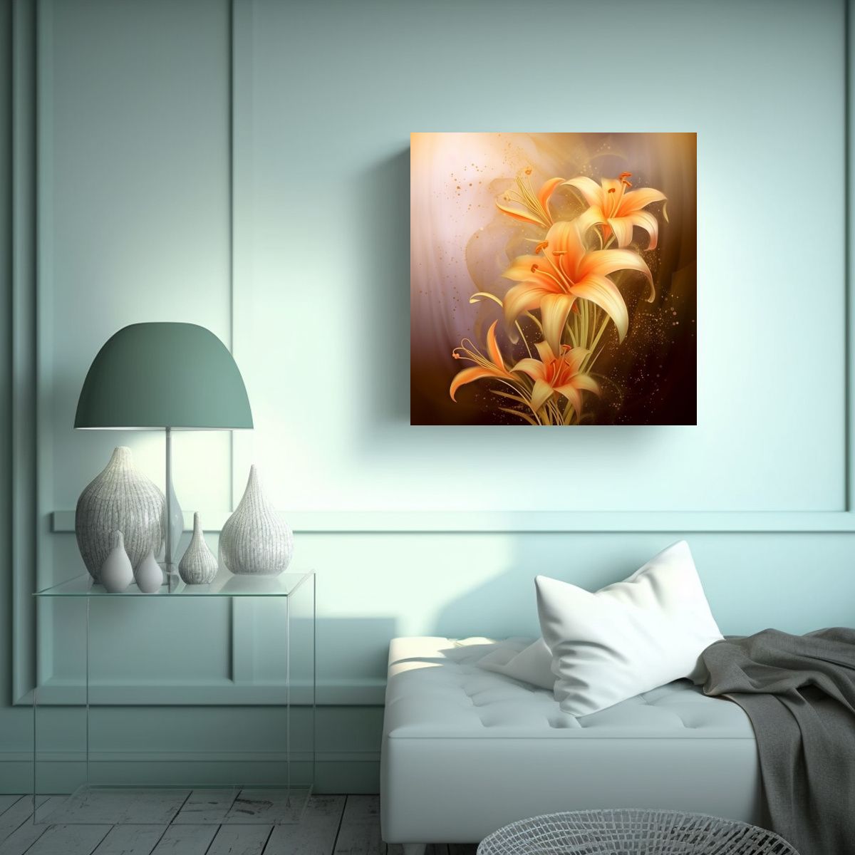 GENERICO - Armonía De Colores En Cuadro Estilo Chino Con 60x60 Cm