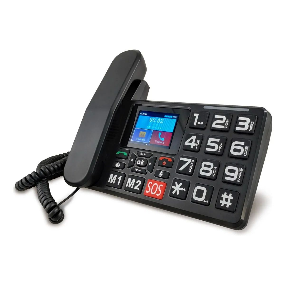 MLAB - Telefono Senior Inalambrico, Chip 4g,sos 2.8 Con Radio Fm