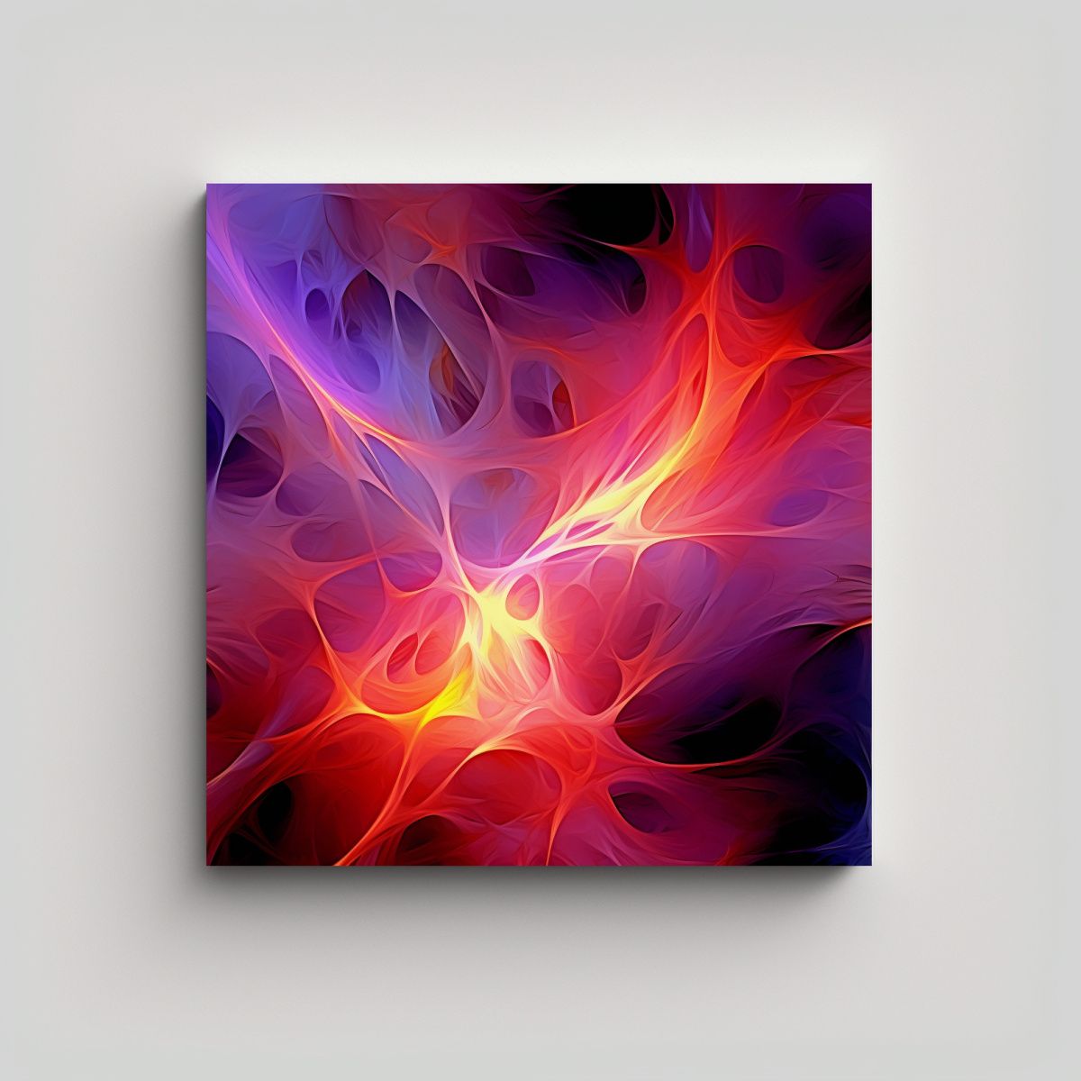 GENERICO - Pintura Abstracta Neon Con Detalles Intrincados 60x60 Cm