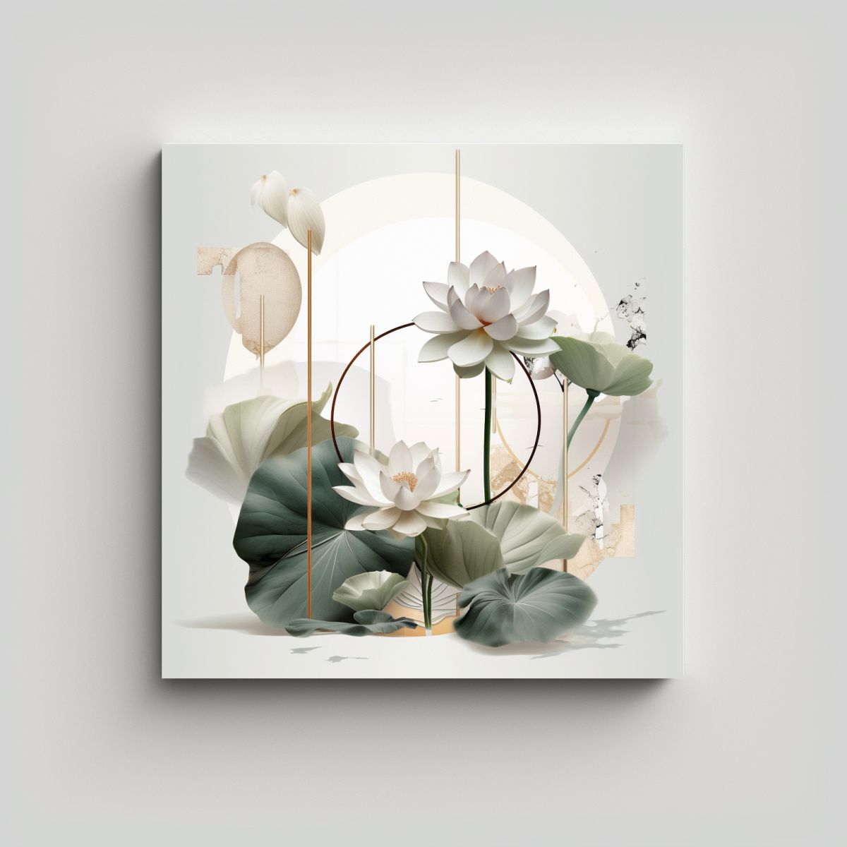 GENERICO - Diseño Clásico Con Geometría Y Hojas De Loto 60x60 Cm