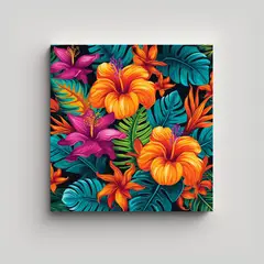 GENERICO - Cuadro Decorativo Con Patrones Florales 60x60 Cm