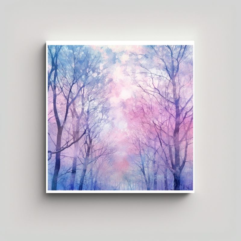 GENERICO - Pinturas Decorativas De Bosque Elegante En Tonos 60x60 Cm