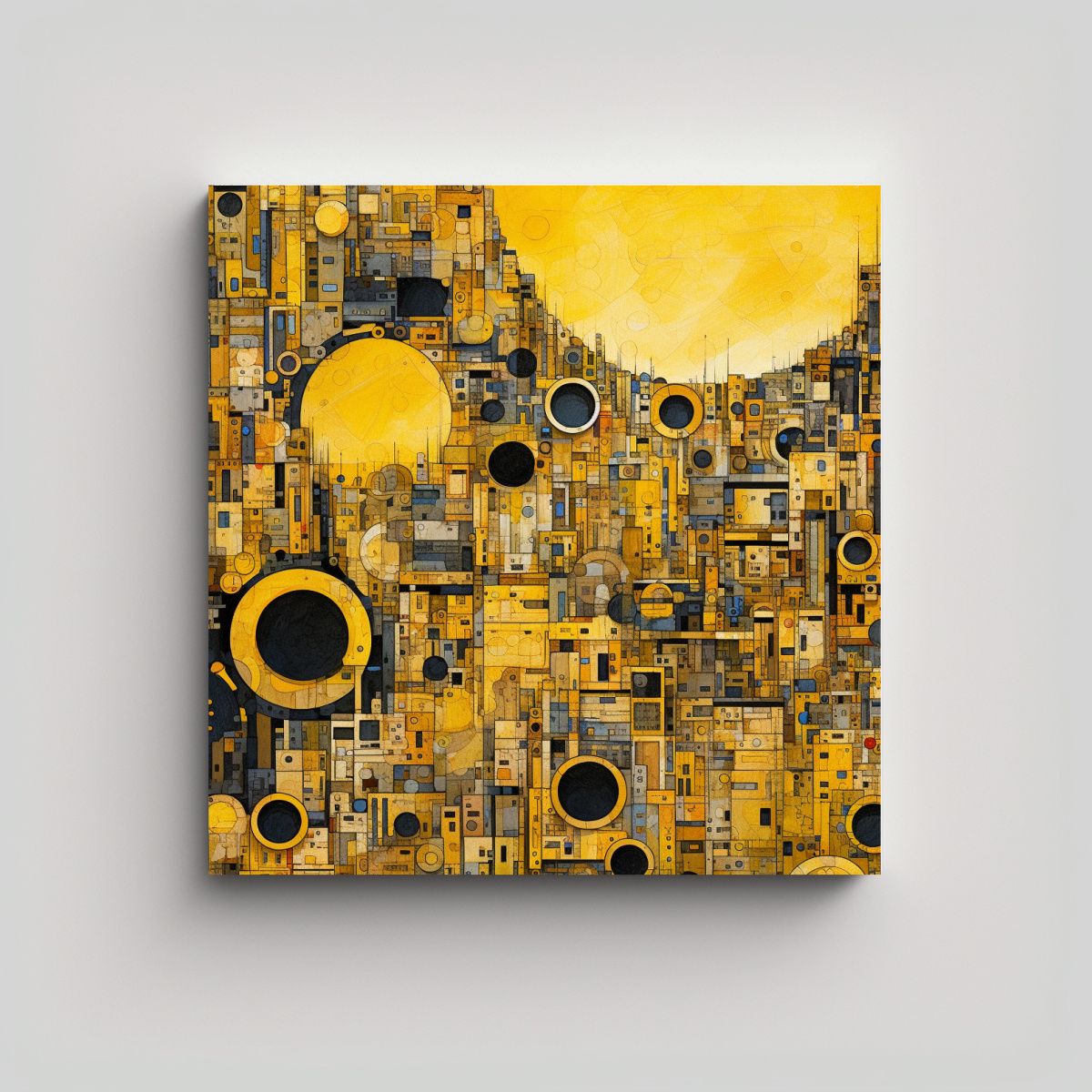 GENERICO - Cuadros Decorativos Lienzo Tela Amarillo 60x60 Cm