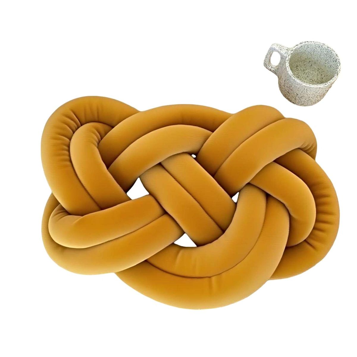 GENERICO - COJIN NUDO GRANDE MOSTAZA 45 CM