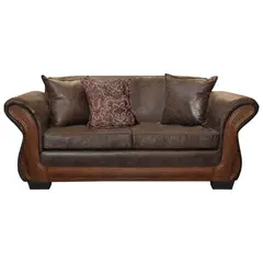 AMERICA DECORA - Sofá Con Resorte Estructural 3 Cuerpos Finis Envejecido Café Oscuro X