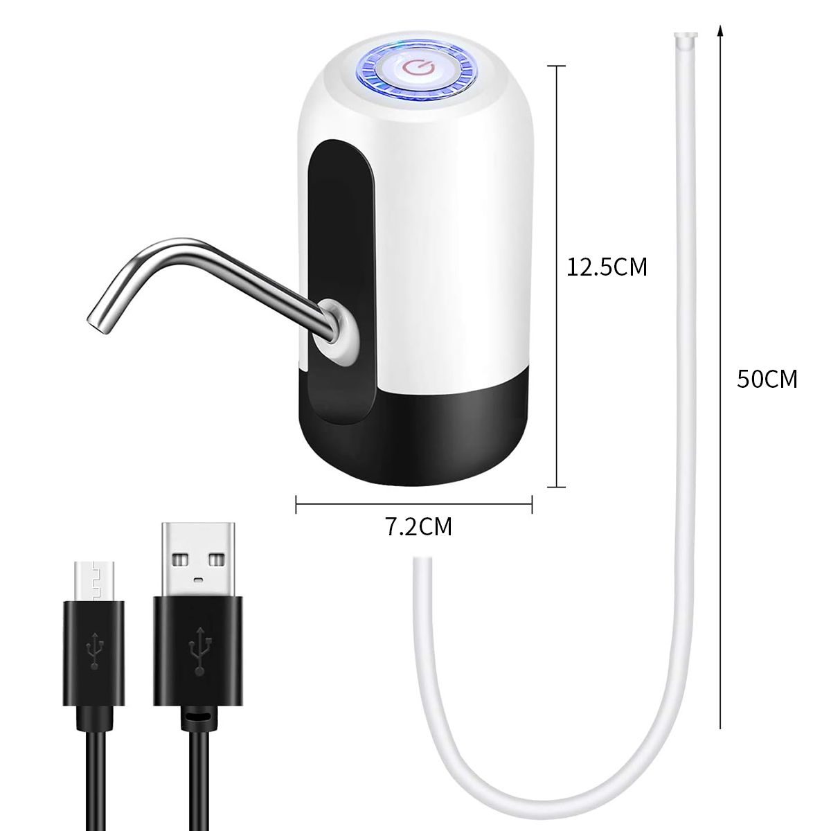 SUPERCENTER - Dispensador De Agua Automáticoacerosin Bpacarga Usb Blanco