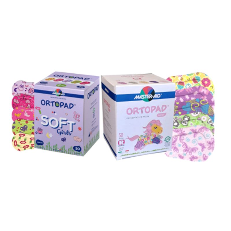 GENERICO - PACK NIÑA PARCHE OCULAR ORTOPAD TAMAÑO REGULAR 2 CAJAS DE 50 UNIDADES