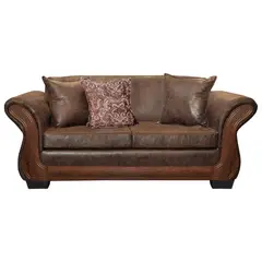 AMERICA DECORA - Sofá Con Resorte Estructural 3 Cuerpos Finis Envejecido Café Claro X