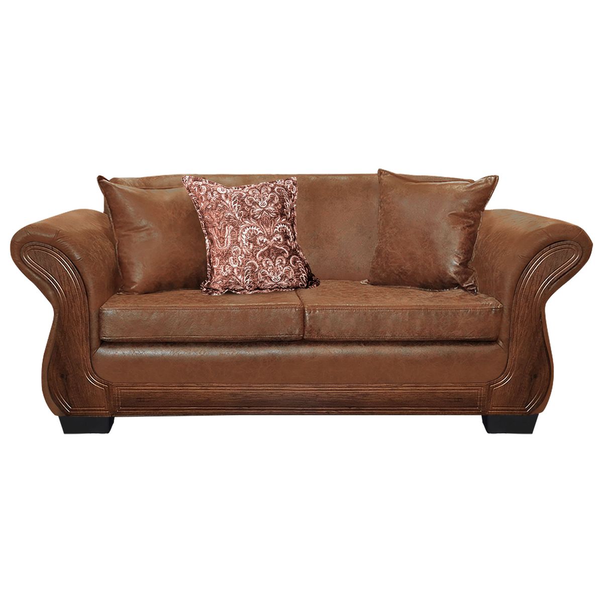 AMERICA DECORA - Sofá Con Resorte Estructural 3 Cuerpos Finis Envejecido Terracota X