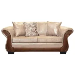 AMERICA DECORA - Sofá Con Resorte Estructural 3 Cuerpos Finis Envejecido Beige X