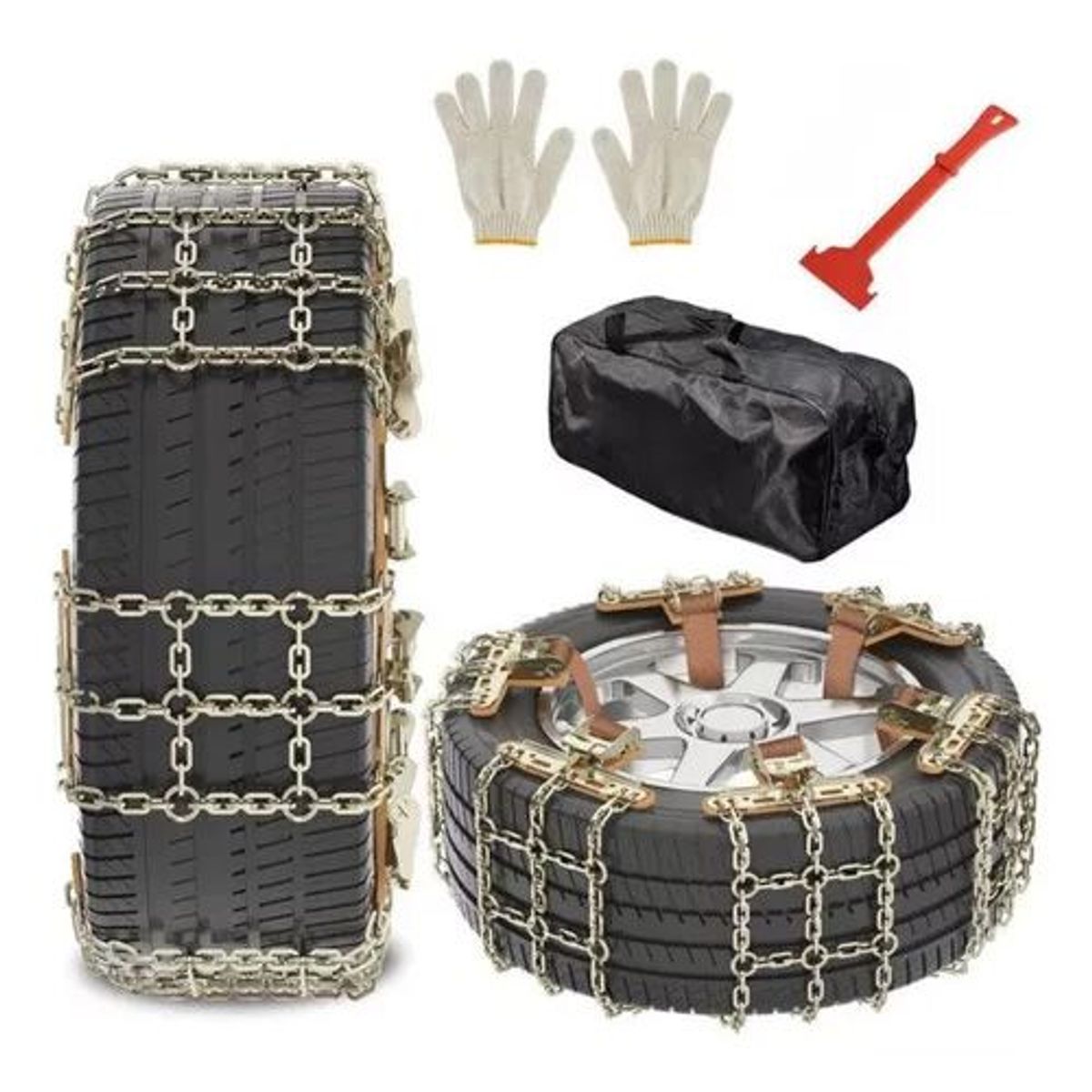 KINDA NICE - Set 8u De Cadenas Para Neumático Antideslizante Nieve Barro