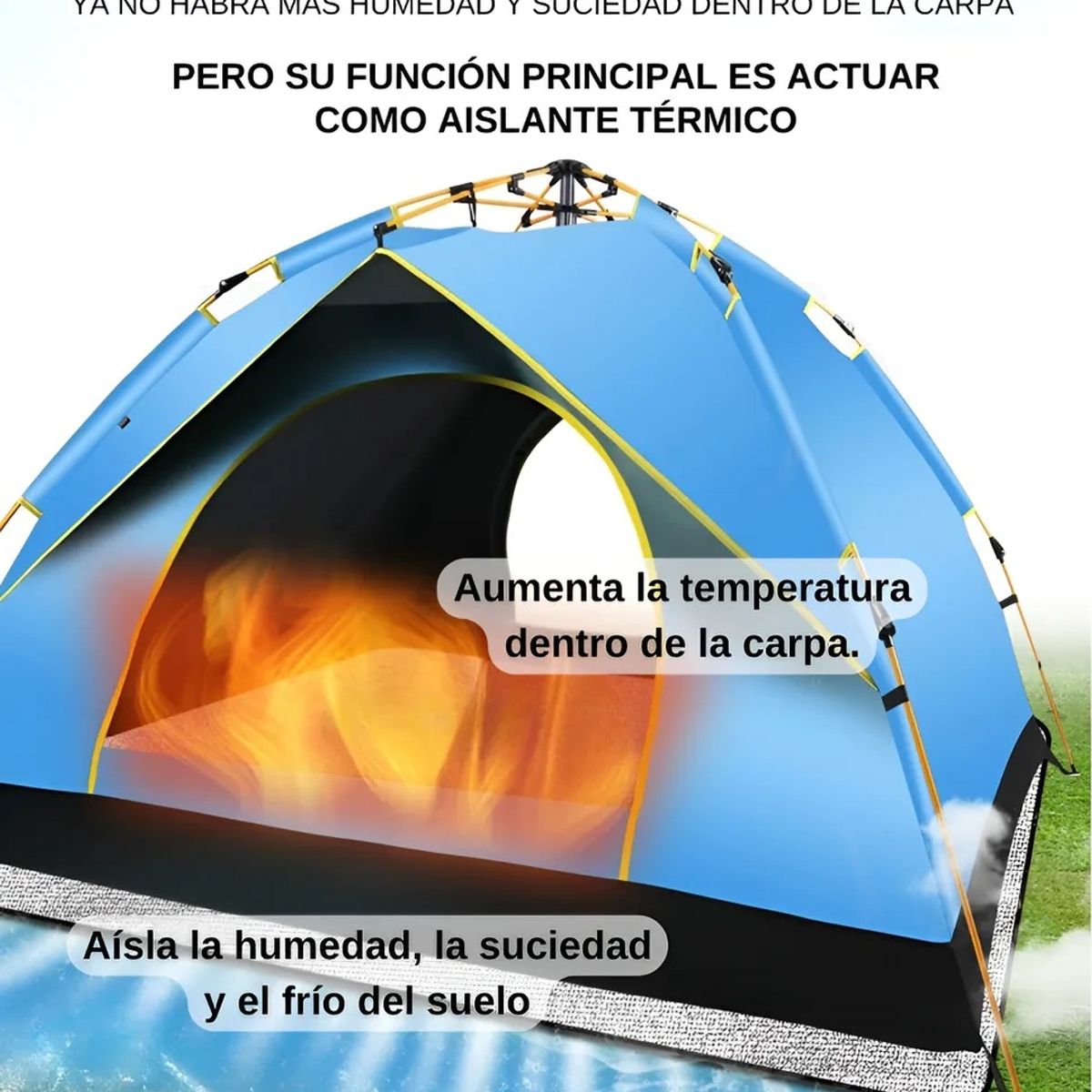 NO LOGO - Manta Aislante Térmica Acolchada Plegable Para Carpa 2m X 2m