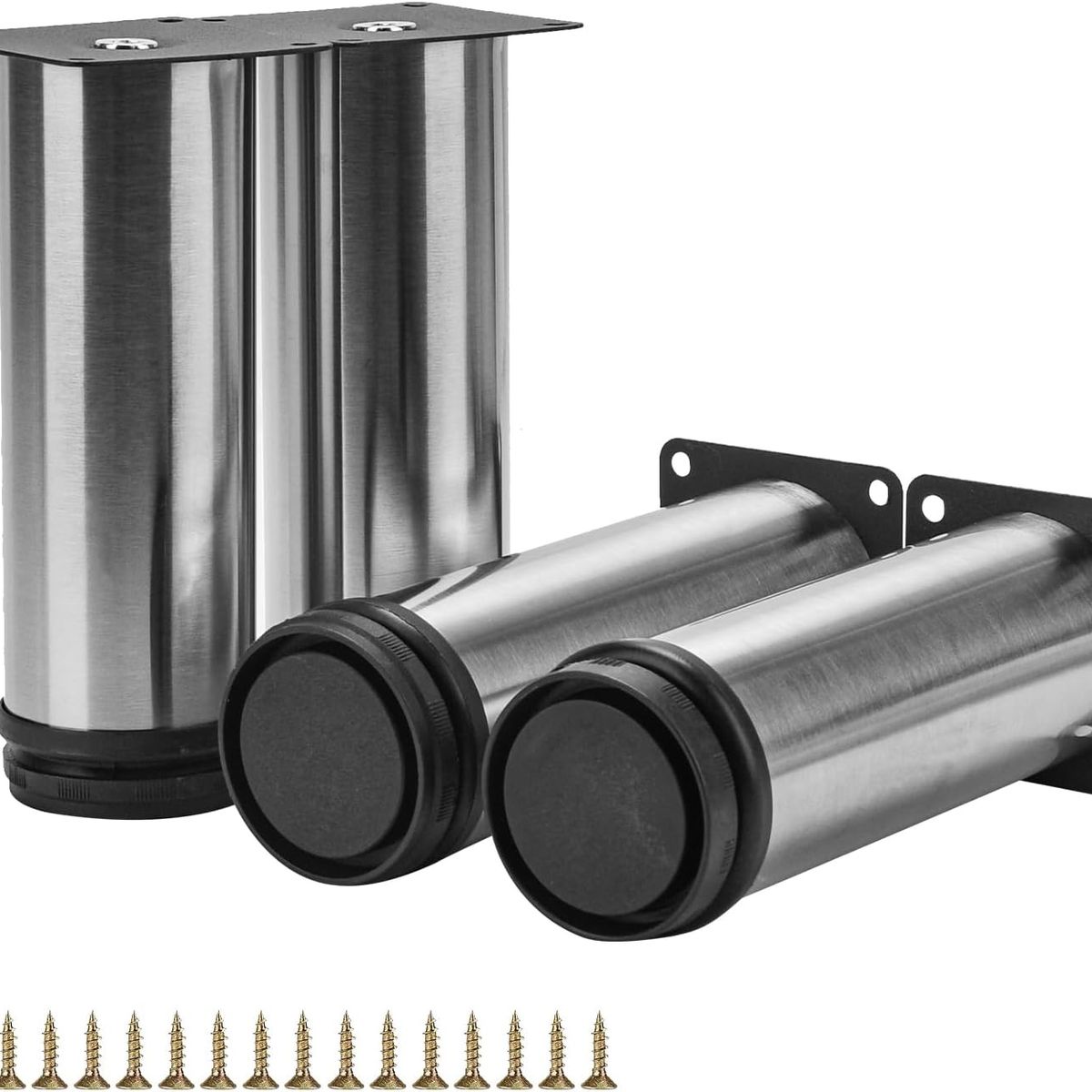 KUANGYE - Patas Acero Inoxidable Para Muebles Regulable 10cm Pack 4 Und