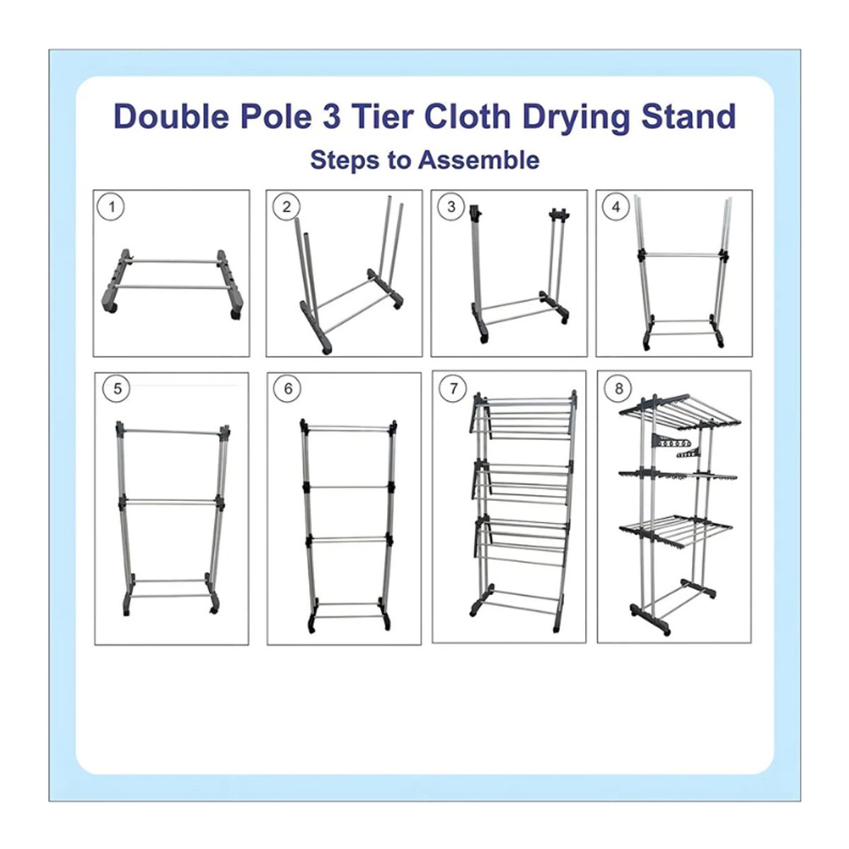 GENERICO - Tendederos Ropa Plegable Secador De Ropa   Con Rueda 3 Niveles Vertical