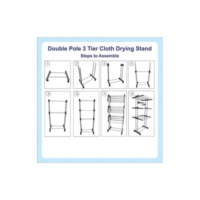 Imagen 2 del producto Tendederos Ropa Plegable Secador De Ropa  Con Rueda 3 Niveles Vertical