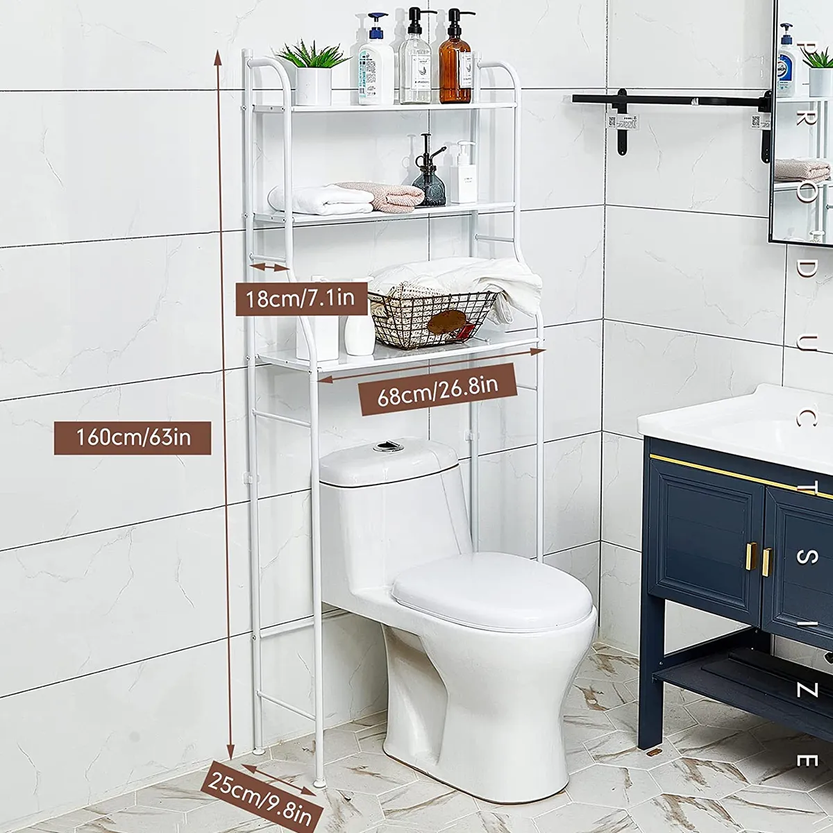 SUPERCENTER - Portatil Estante Mueble Organizador De Baño 3 Niveles Repisa