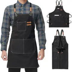 GENERICO - Delantal Delantal Cocina Chef-cafeteria Mandil Parrillera-Negro