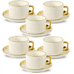 GENERICO - Juego De 6 Tazas Con Plato Fashion 235cc