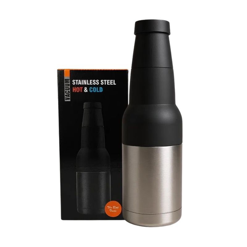 GENERICO - Enfriador de Bebidas de Acero Inoxidable 3-en-1 - Mantenedor Térmico para Botellas y Latas de 350ml