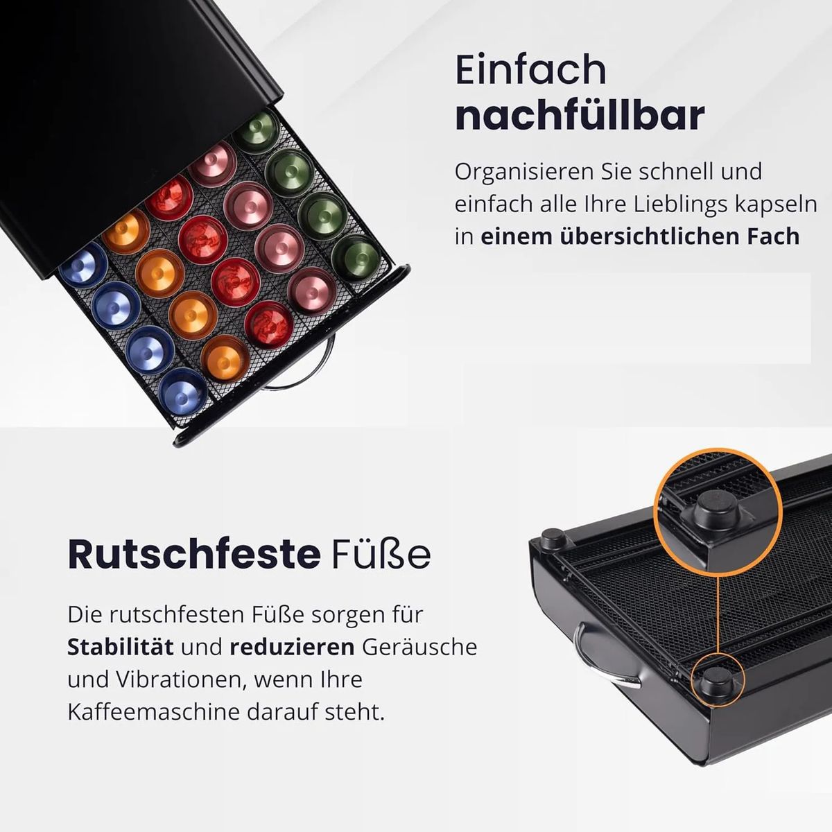 KUANGYE - Porta Cápsulas Metálico Para Café Nespresso 50 Unidades