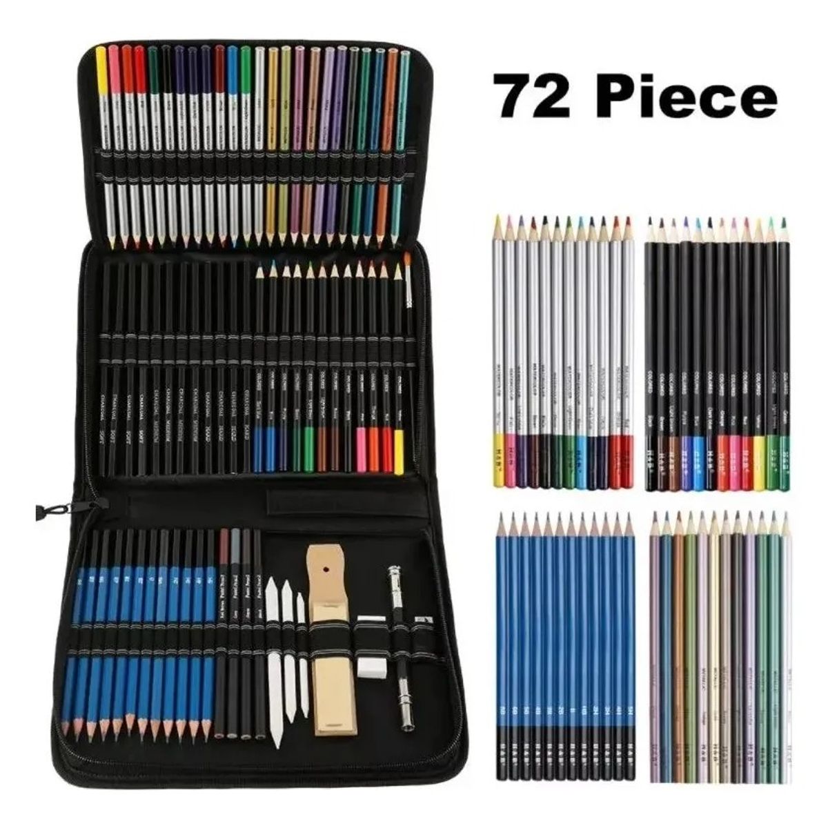 GENERICO - Estuche 72 Lápices De Colores Dibujo Profesional