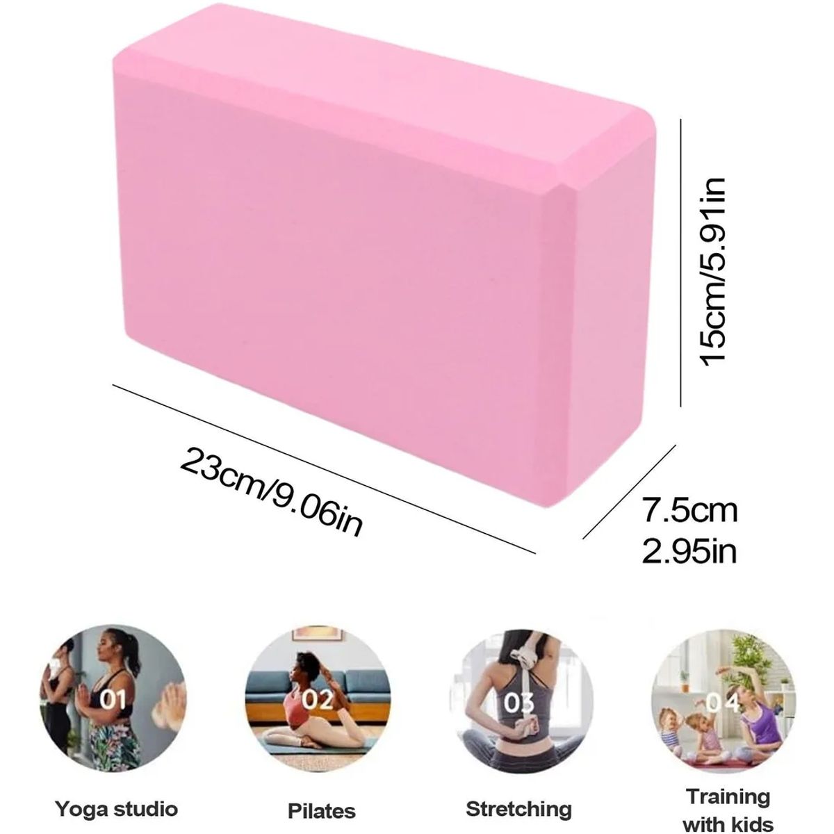ATURE - Pack 2 De Ladrillo Yoga Cubo Goma Eva Bloque Pilate Fitness
