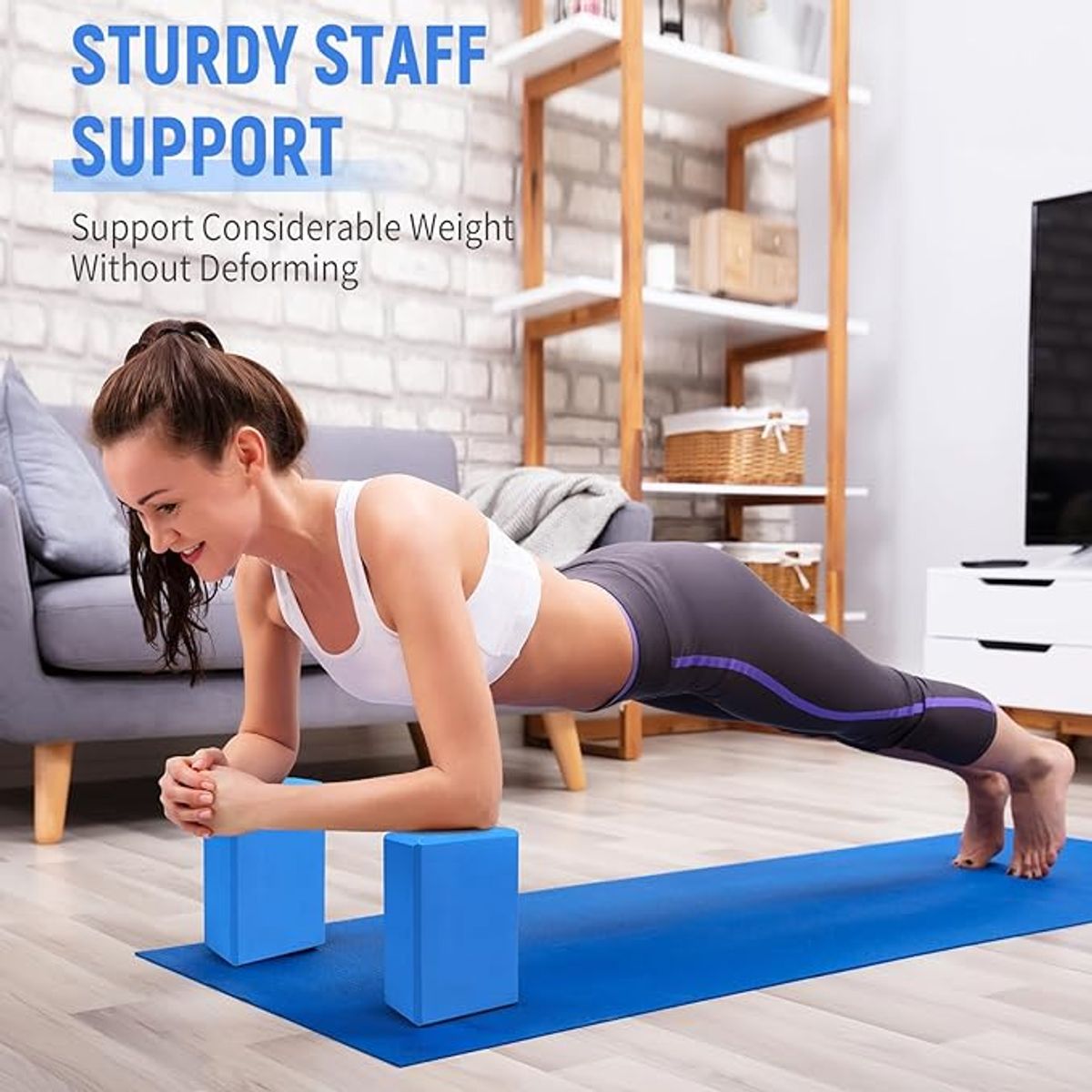 ATURE - Pack 2 De Ladrillo Yoga Cubo Goma Eva Bloque Pilate Fitness