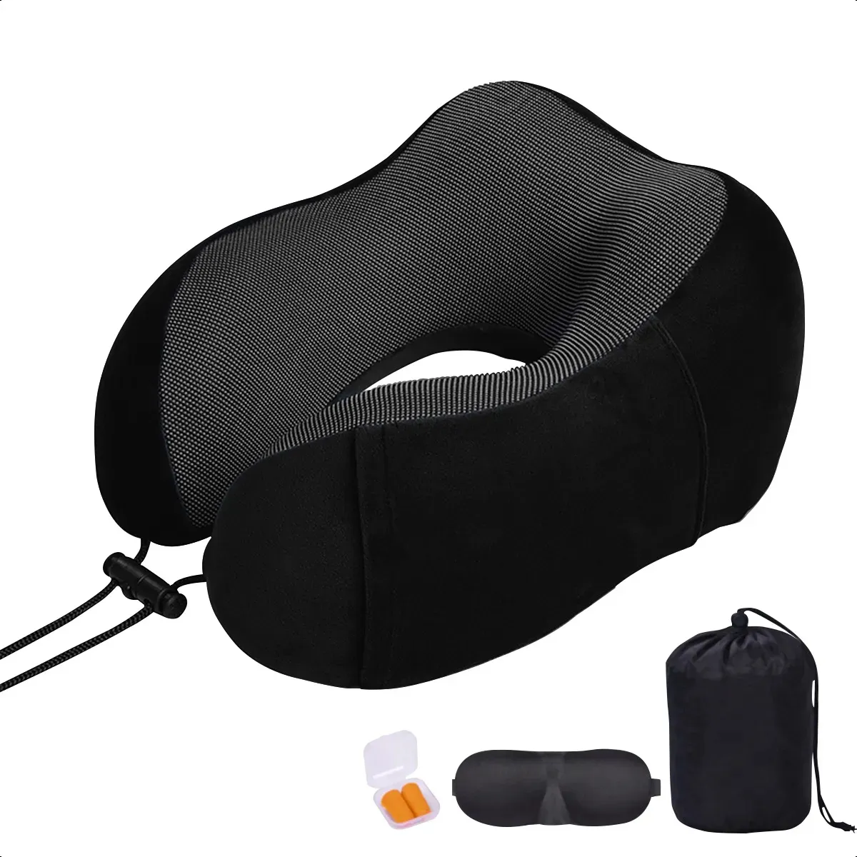 SUPERCENTER - Almohada De Cuello Relajante Para Viaje Cojín Soporte Cómodo Negro