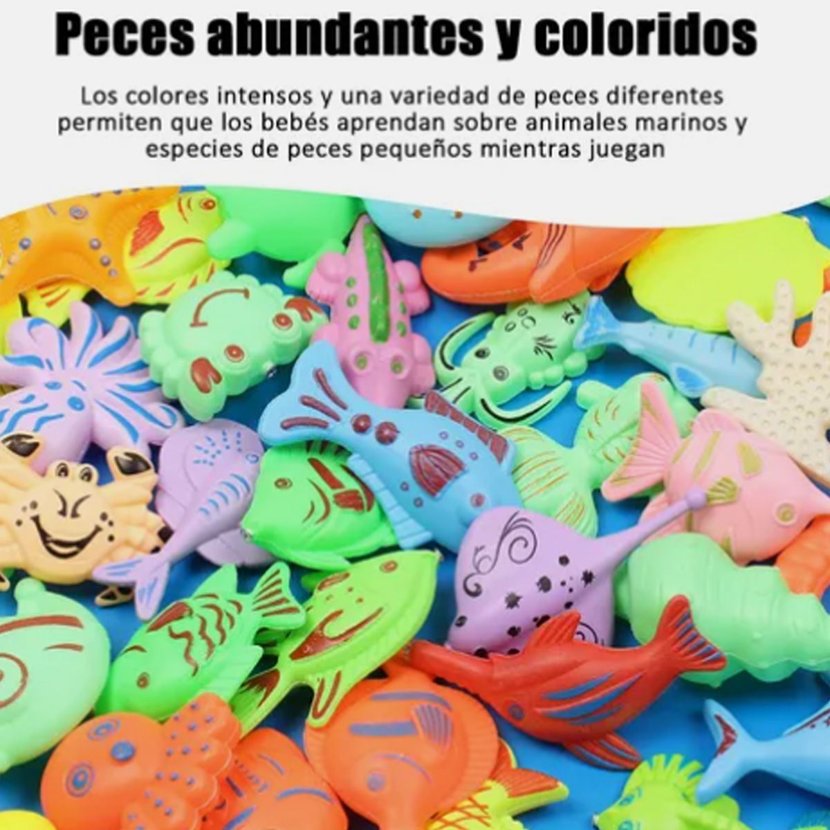 ATURE - Pesca Milagrosa Piscina Cuadrada Juego 51 Piezas Regalo Niño