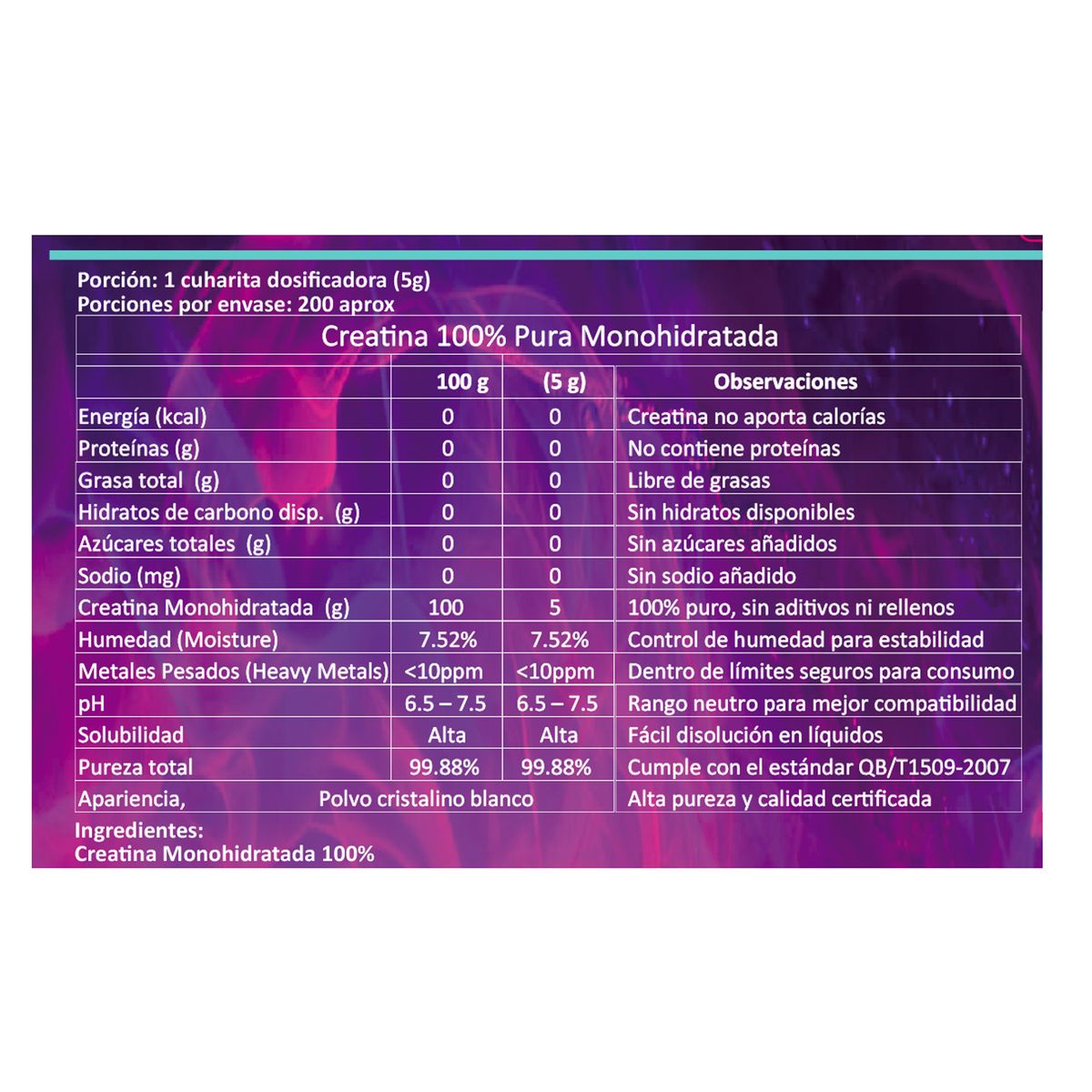 BIOV - Creatina Monohidratada Suplemento En Polvo Puro 1kg Bio V