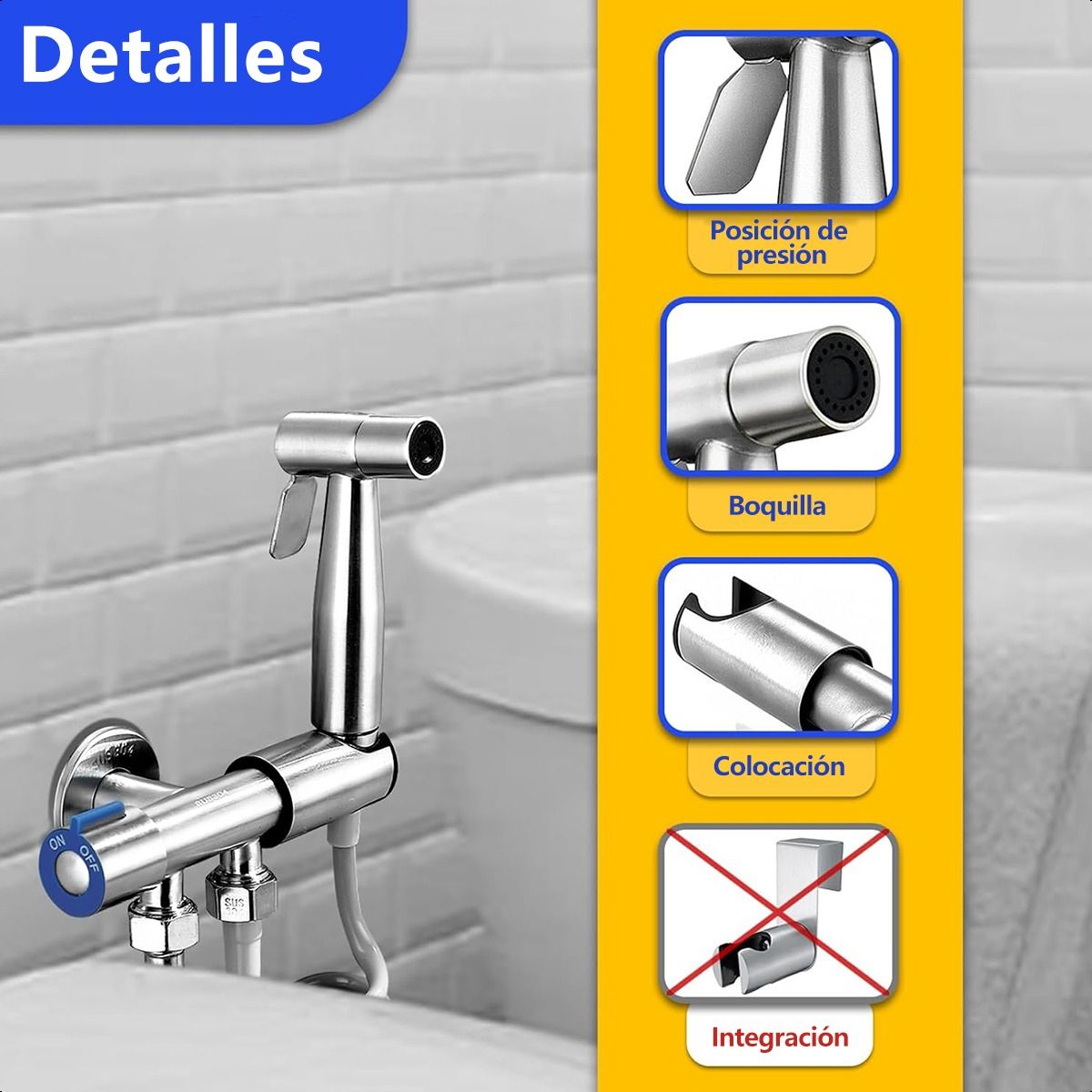 SUPERCENTER - Ducha Bidet Árabe Juego Completo Inodoro Acero Inoxidable