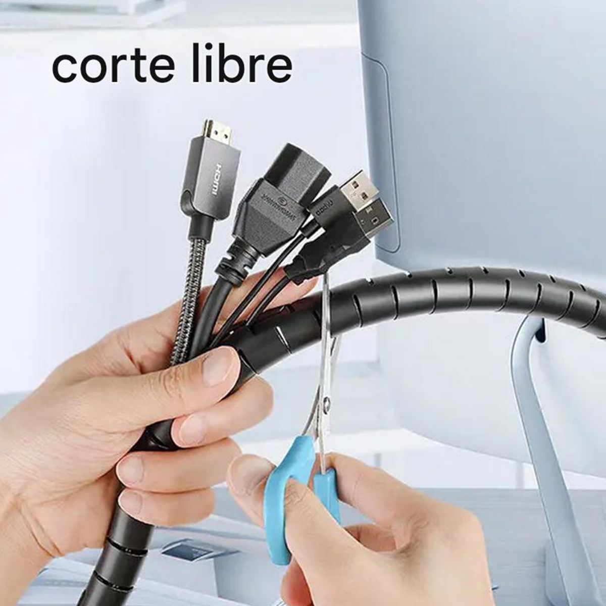 ATURE - Organizador De Cables En Espiral 22mm×10 Metros