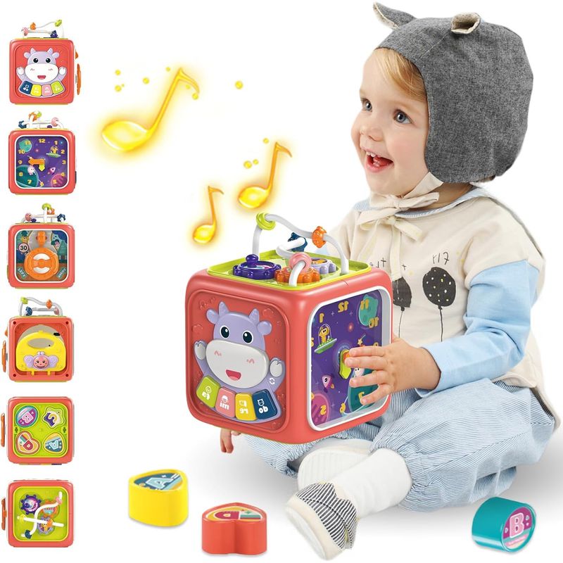 KUANGYE - Cubo Didáctico Juguete Montessori Educativo 6 En 1 Para Bebé
