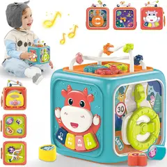 KUANGYE - Cubo Didáctico Juguete Montessori Educativo 6 En 1 Para Bebé