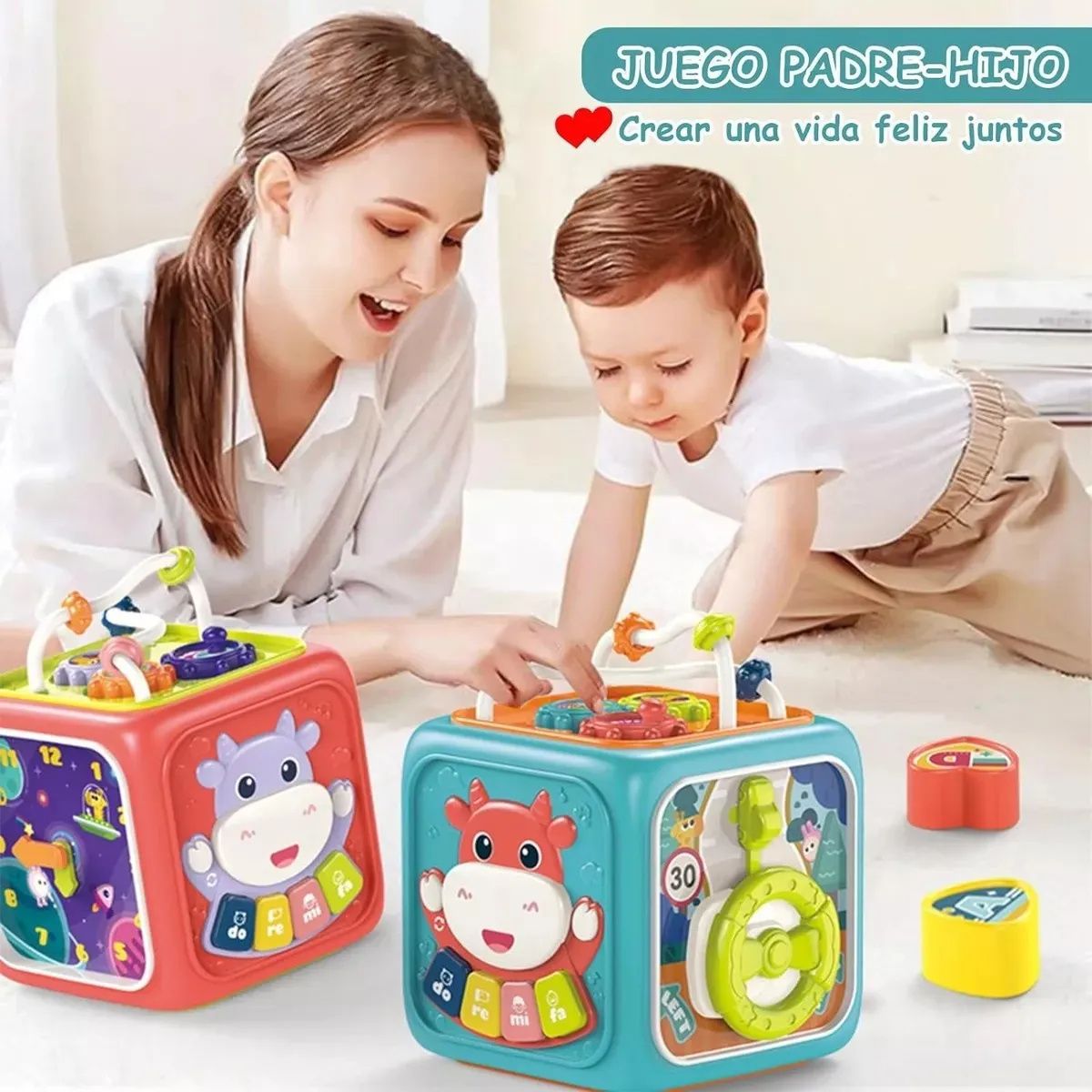 KUANGYE - Cubo Didáctico Juguete Montessori Educativo 6 En 1 Para Bebé