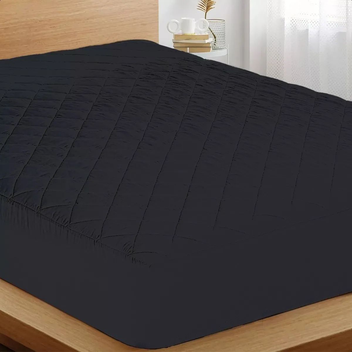 SUPERCENTER - Cubrecolchón Impermeable 1.5 Plazas + Funda Negro