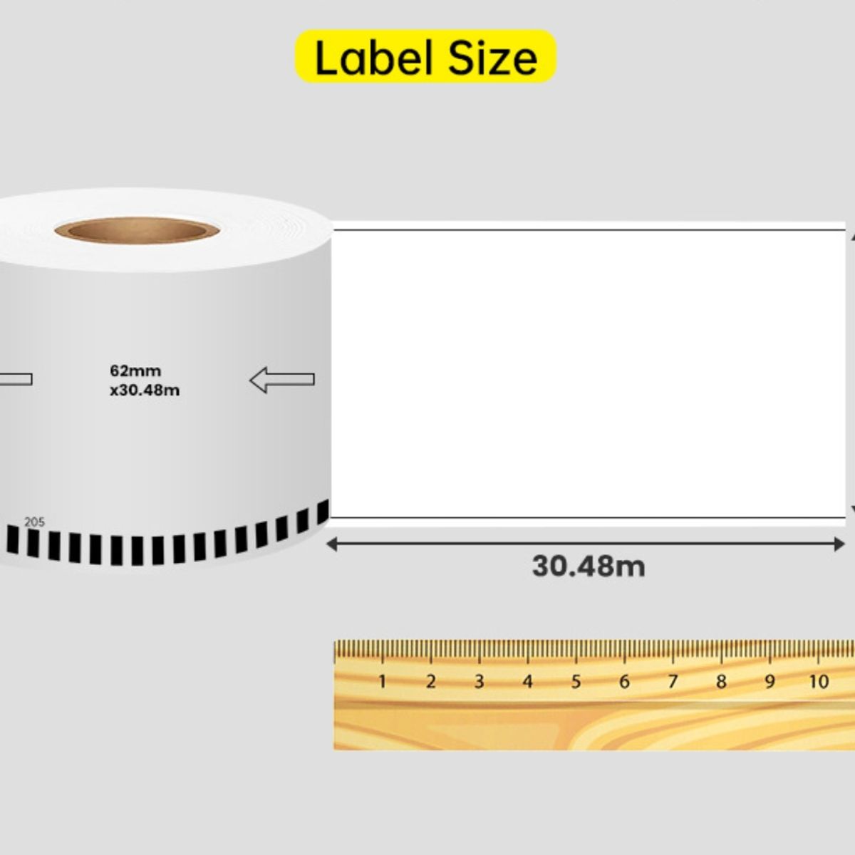 ATURE - 6 Etiquetas Autoadhesivas Térmicas Compatibles Con Dk-22205