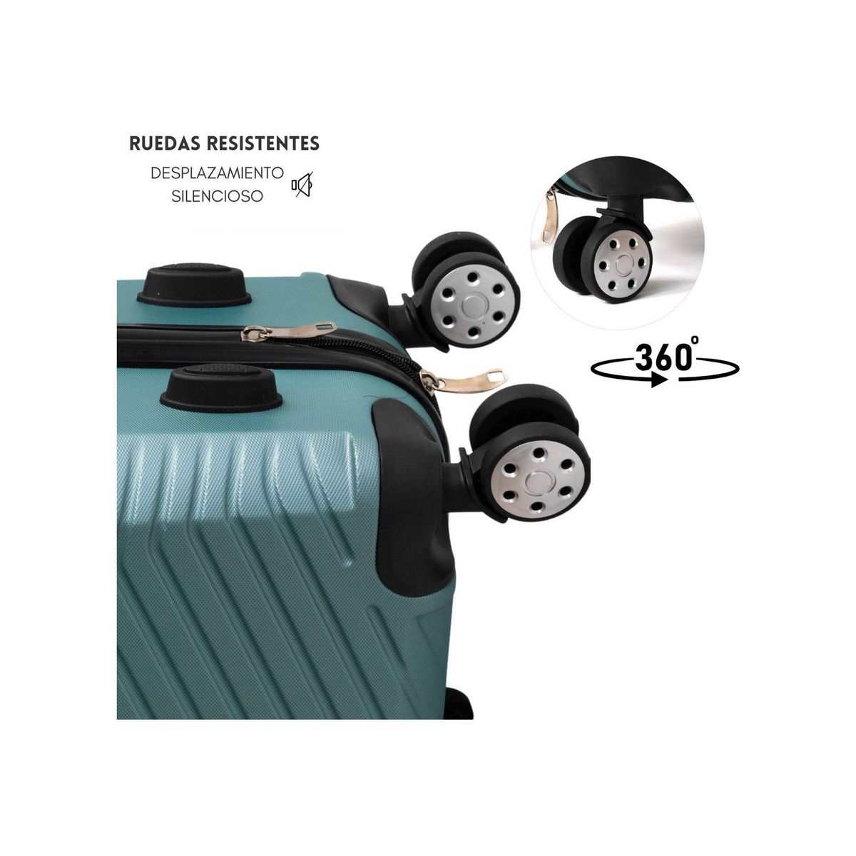 U BUY - Set 3 Maletas Viaje  Equipaje Rueda Cabina Avión VERDE
