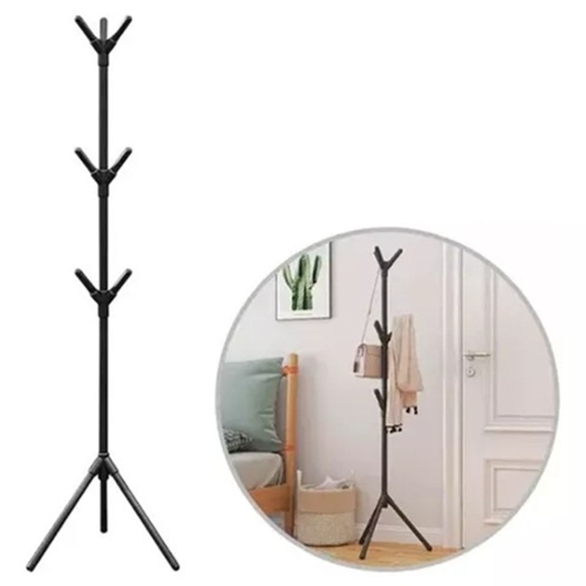 GENERICO - Perchero colgador de prendas Coat Rack negro y blanco