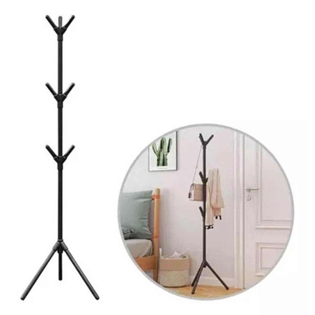 GENERICO - Perchero colgador de prendas Coat Rack negro y blanco