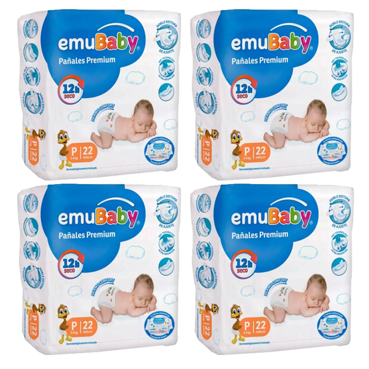 EMUBABY - Pañal Emubaby Premium X4 P 22 (88 Pañales)