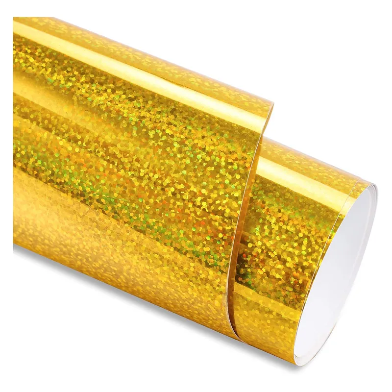 CURSOR - Vinilo Holografico Textil Diseños 50 Cm X 1 Metro Cursor - Dorado